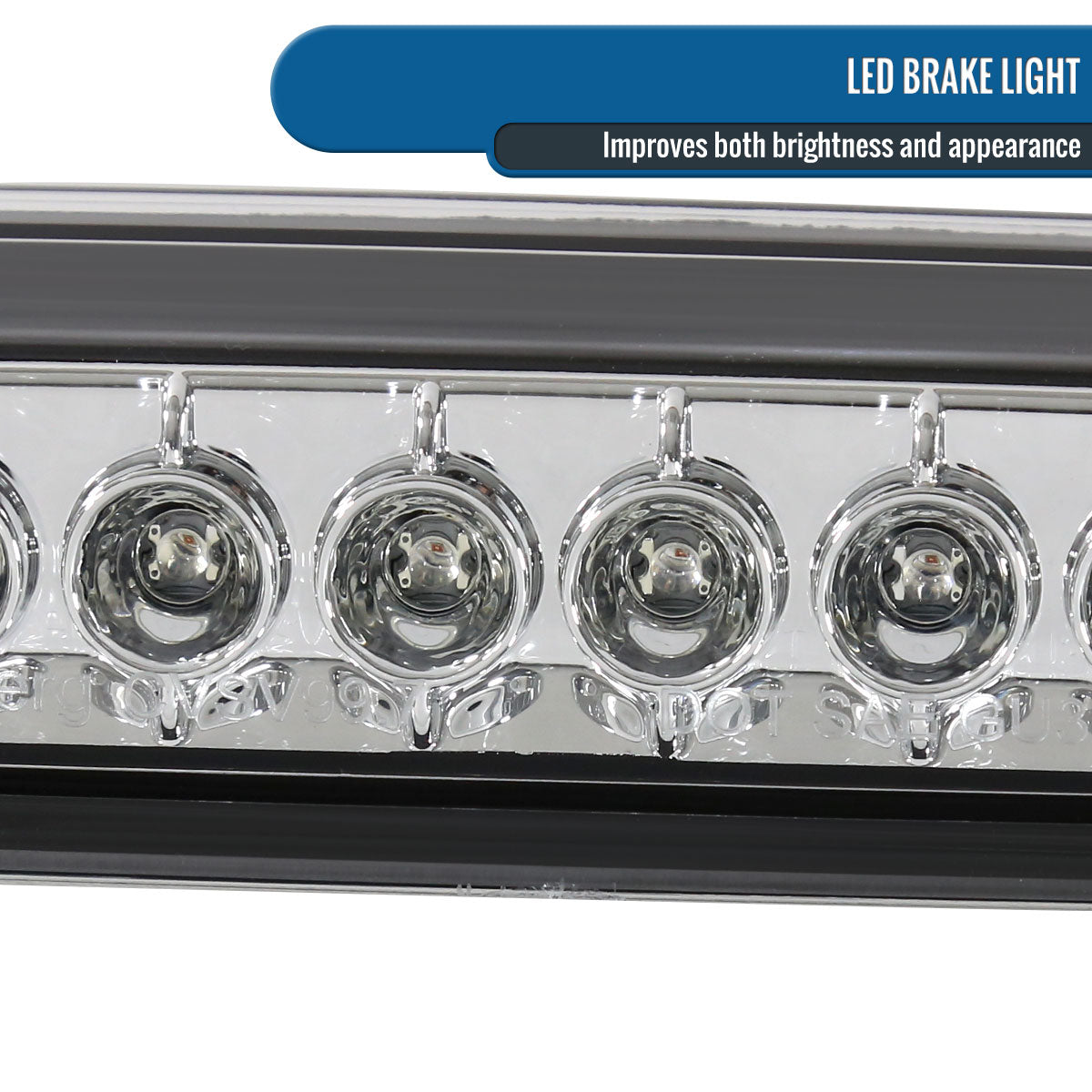 Ronnin - Fits 1999-2006 Chevy Silverado GMC Sierra 1500 2500HD 3500 LED Center High Mount Stop Lamp 3rd Third Brake Light Assembly Piece | Chrome