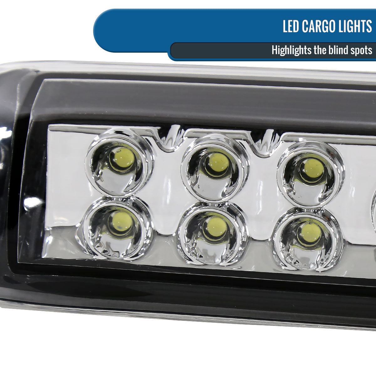 Ronnin - Fits 1999-2006 Chevy Silverado GMC Sierra 1500 2500HD 3500 LED Center High Mount Stop Lamp 3rd Third Brake Light Assembly Piece | Chrome