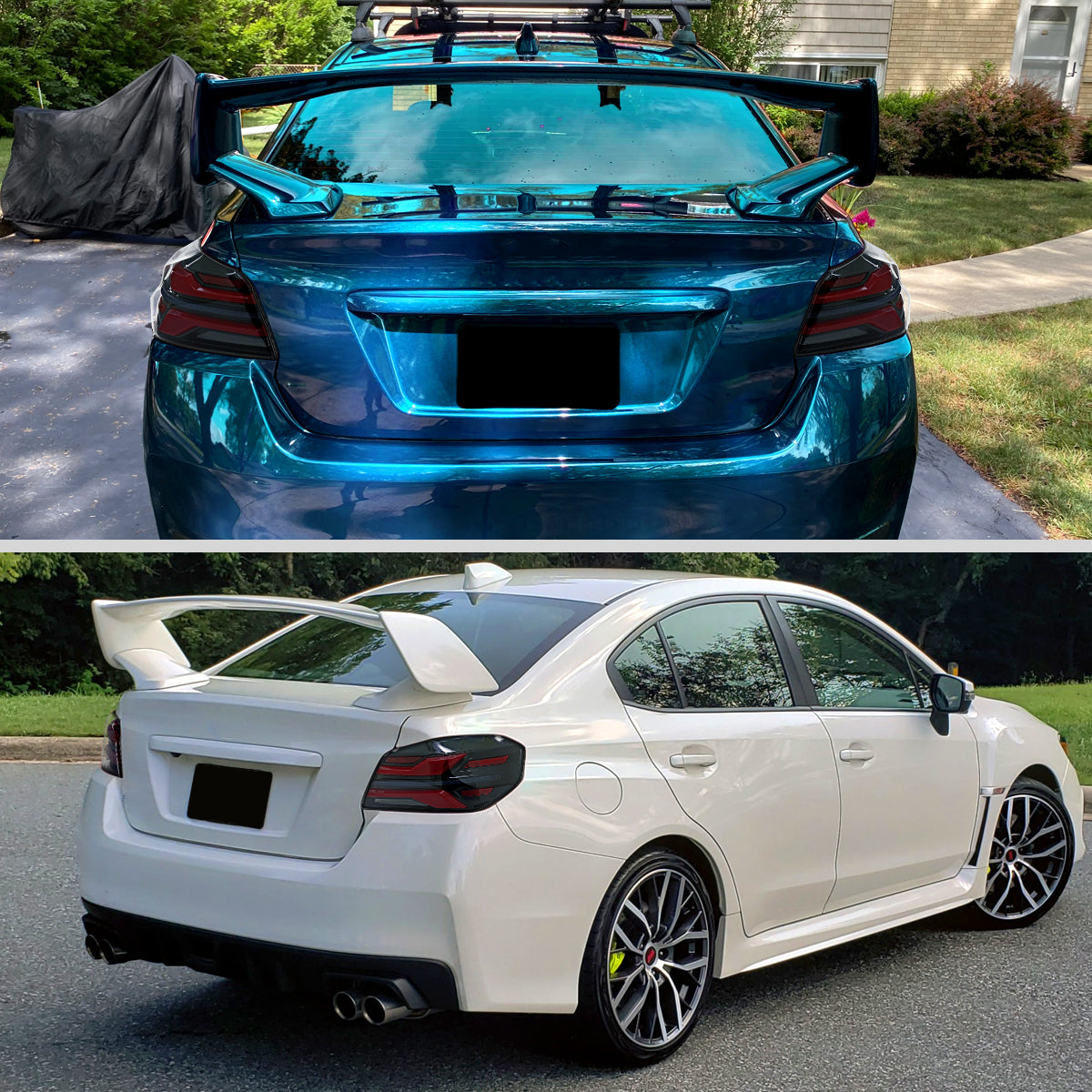 Ronnin - Fits 2015-2021 Subaru WRX | WRX STI US Spec Full LED Tail Lights Animated Startup Effect + Sequential Signal Lamps Assembly Pair | Glossy Black