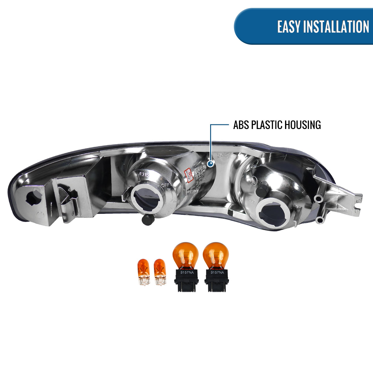 Ronnin - Fits 2000-2007 GMC Sierra Yukon XL Denali Bumper Turn Signal Lights Replacement Pair | Black Smoke