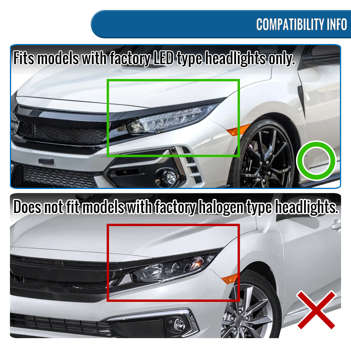 Ronnin - Fits 2016-2021 Honda Civic Full LED Upgrade Replacement For LED Type DRL Switchback Sequential Turn Signals Dual Projector Headlights Assembly Pair | Black Smoke