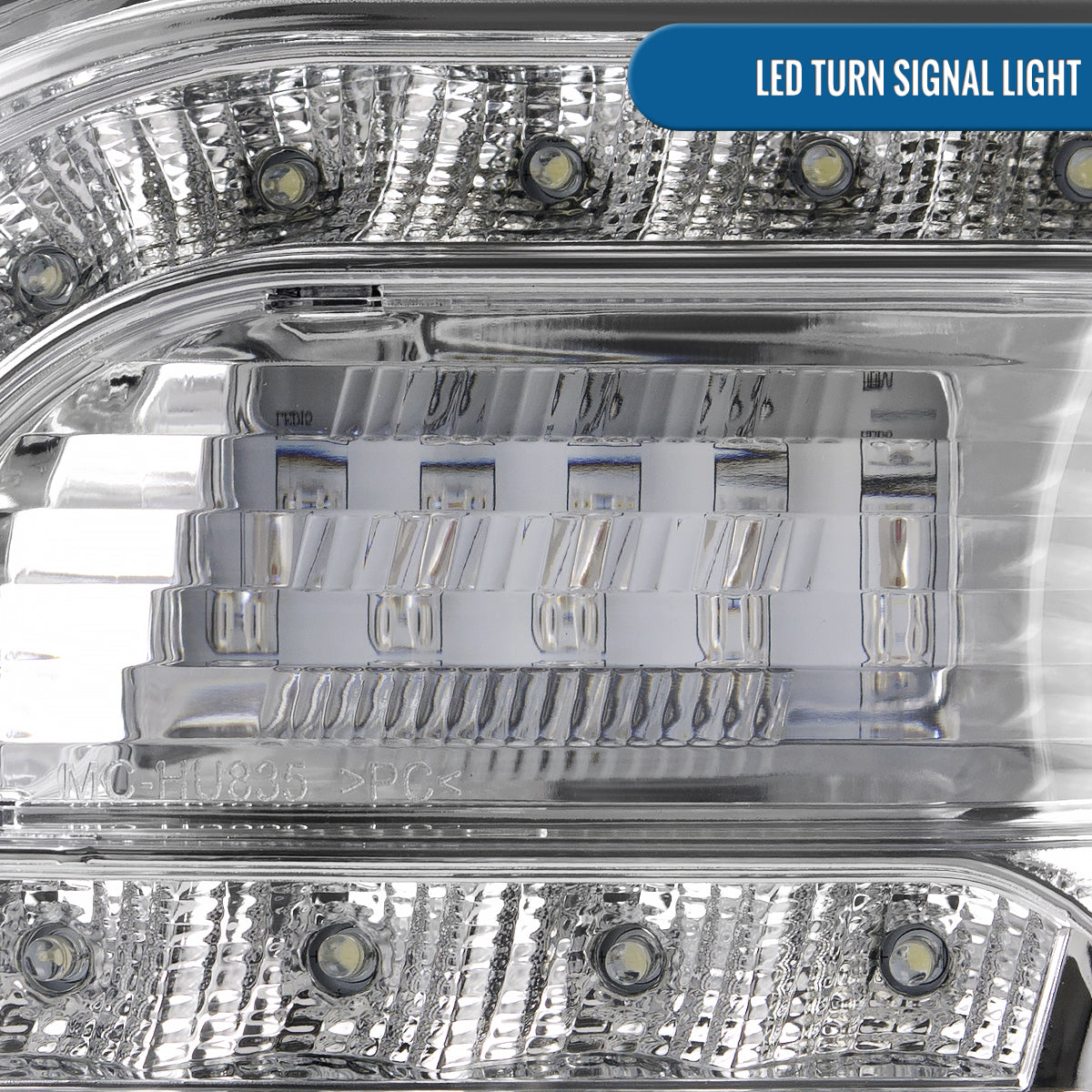 Ronnin - Fits 2005-2010 Chrysler 300 Upgraded LED Running Lights + LED Turn Signal Lights Halogen Projector Headlights Replacement Assembly Pair | Chrome