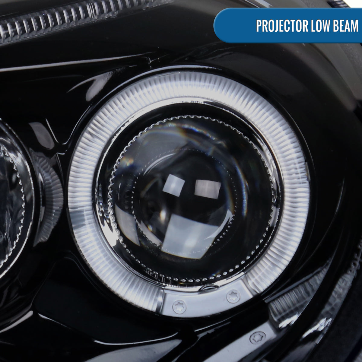 Ronnin - Fits 1998-2005 Volkswagen Beetle Upgrade Replacement Halogen Projector Headlights Assembly Pair | Black Smoke