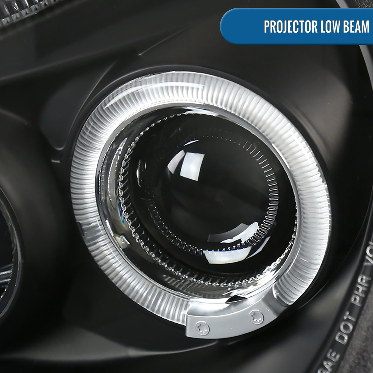 Ronnin - Fits 1998-2005 Volkswagen Beetle Upgrade Replacement Halogen Projector Headlights Assembly Pair | Black