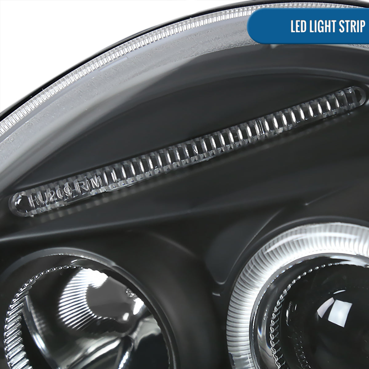 Ronnin - Fits 1998-2005 Volkswagen Beetle Upgrade Replacement Halogen Projector Headlights Assembly Pair | Black