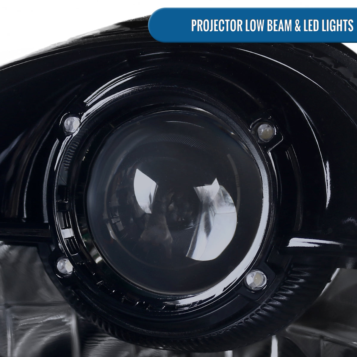 Ronnin - Fits 1997-2004 Porsche Boxster 1997-2001 Porsche 911 Upgrade Assembly LED Running Lights Projector Headlights Pair | Black Smoke