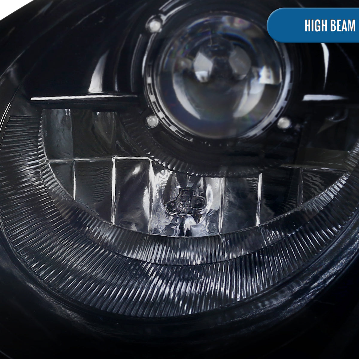 Ronnin - Fits 1997-2004 Porsche Boxster 1997-2001 Porsche 911 Upgrade Assembly LED Running Lights Projector Headlights Pair | Black Smoke