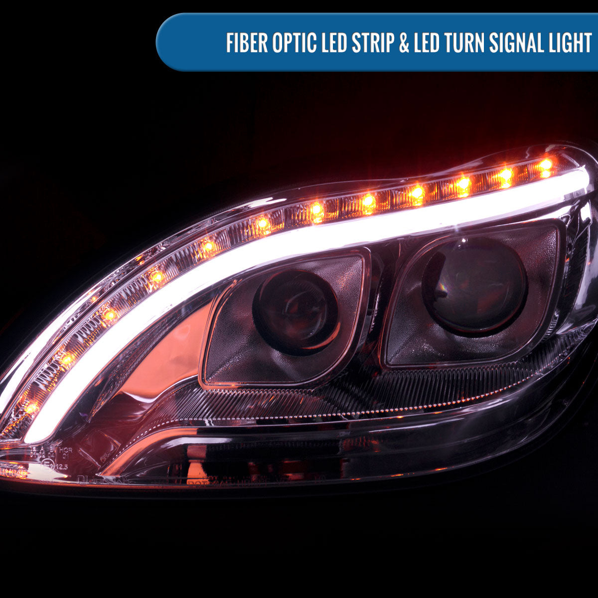 Ronnin - Fits 1998-2006 Mercedes-Benz S-Class W220 S430 S500 S600 S55 Halogen Dual Projector Headlights Assembly Pair | Chrome