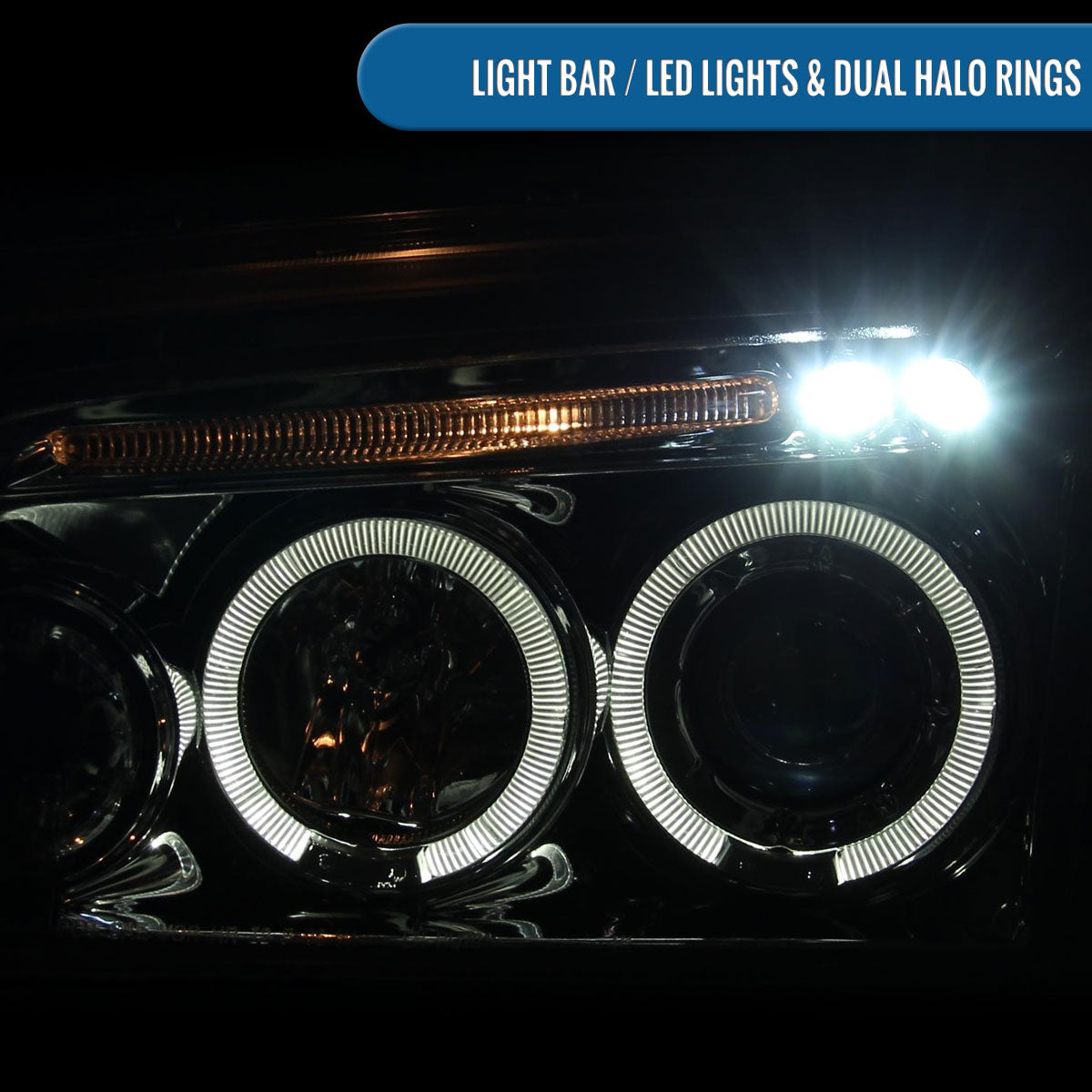 Ronnin - Fits 2006-2010 Dodge Charger LED Dual Rims Projector Halogen Headlights Assembly Pair | Chrome