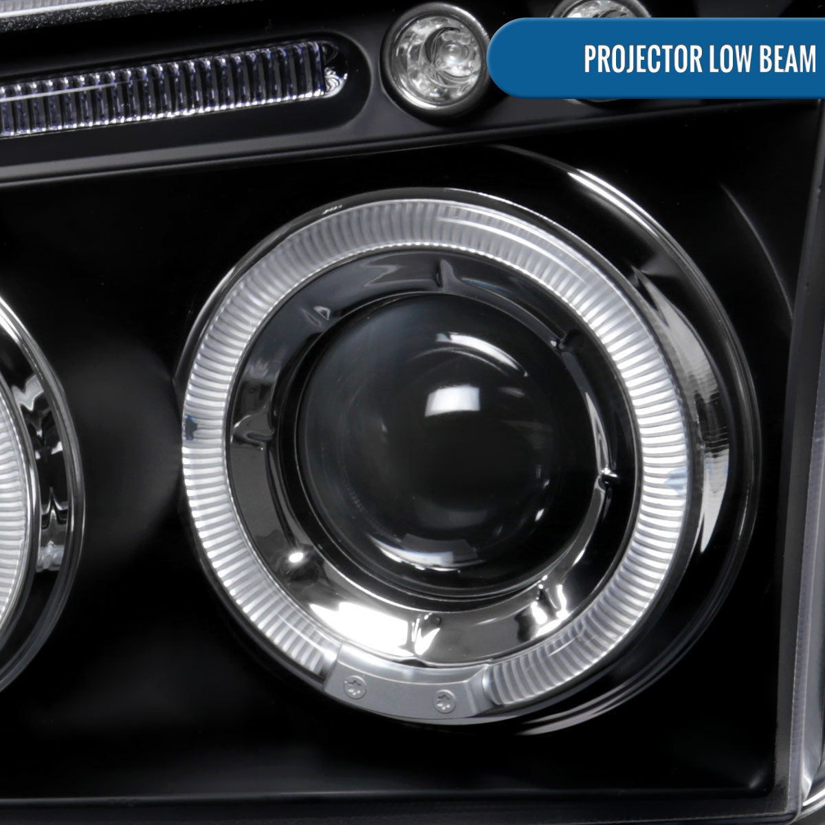 Ronnin - Fits 2006-2010 Dodge Charger LED Dual Rims Projector Halogen Headlights Assembly Pair | Black