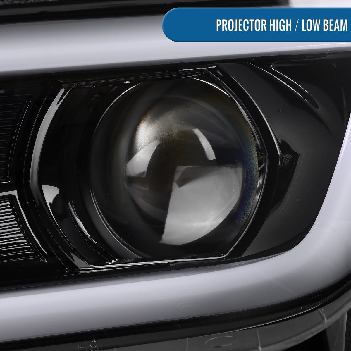 Ronnin - Fits 2014-2015 Chevy Camaro Halogen Projector Headlights Switchback LED Sequential Turn Signal Pair | Glossy Black