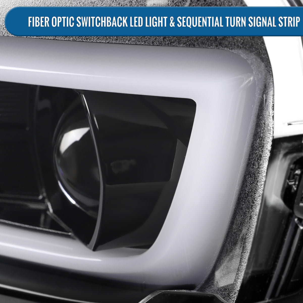Ronnin - Fits 2014-2015 Chevy Camaro Halogen Projector Headlights Switchback LED Sequential Turn Signal Pair | Glossy Black