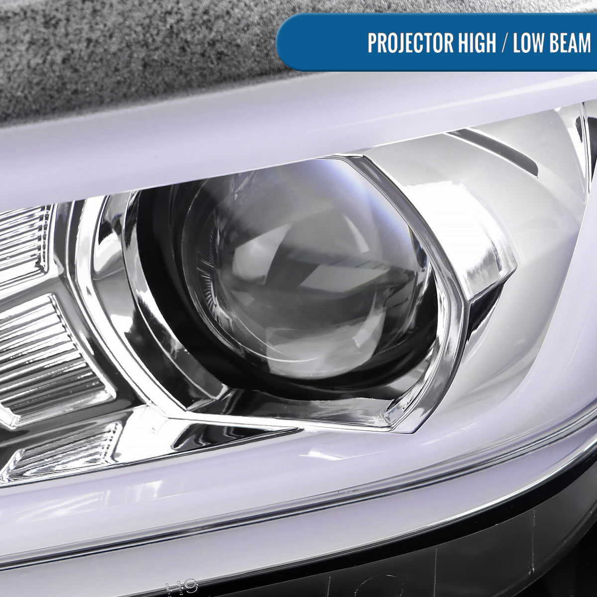 Ronnin - Fits 2014-2015 Chevy Camaro Halogen Projector Headlights Switchback LED Sequential Turn Signal Pair | Chrome
