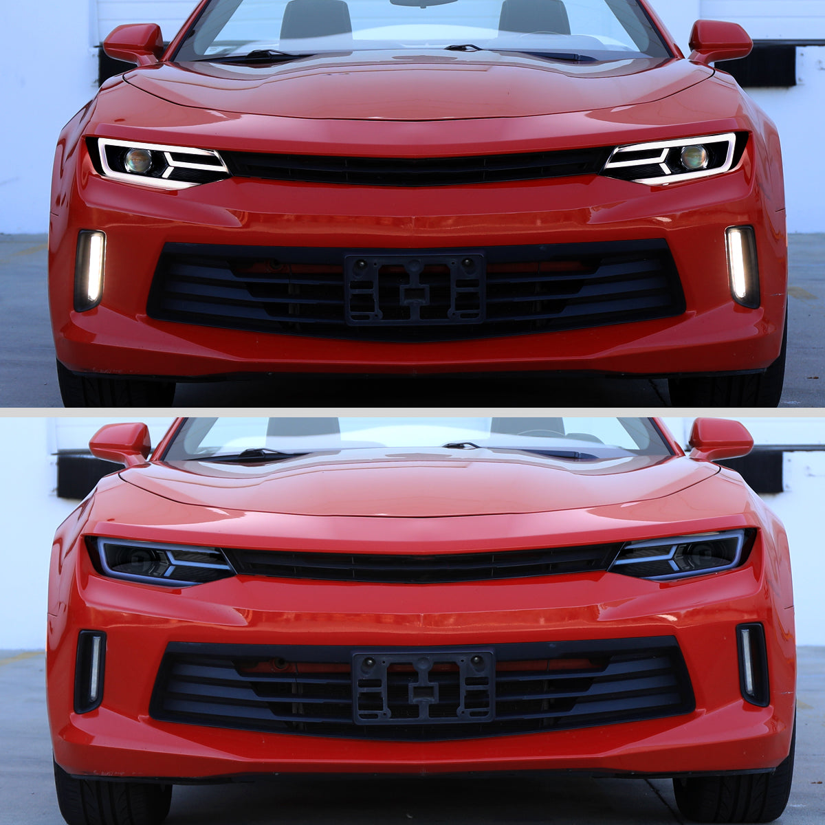 Ronnin - Fits 2016-2018 Chevy Camaro Halogen Projector Headlights Switchback LED Sequential Turn Signal and DRL Pair | Black Smoke