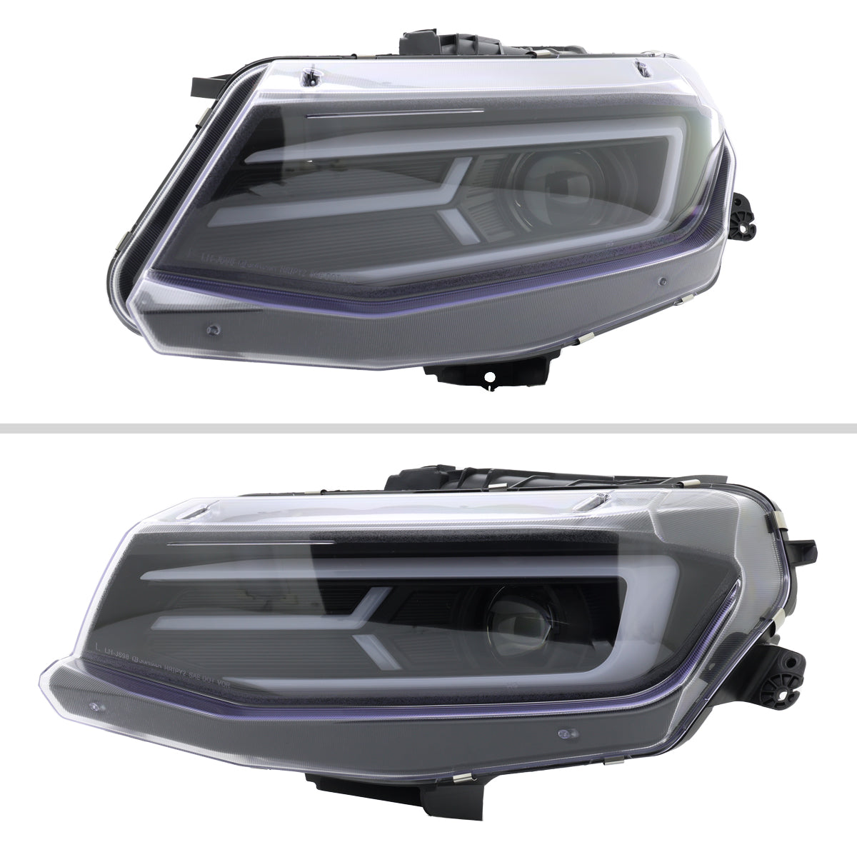 Ronnin - Fits 2016-2018 Chevy Camaro Halogen Projector Headlights Switchback LED Sequential Turn Signal and DRL Pair | Black