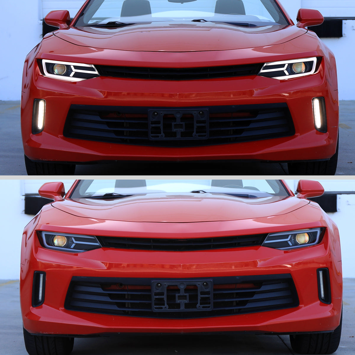 Ronnin - Fits 2016-2018 Chevy Camaro Halogen Projector Headlights Switchback LED Sequential Turn Signal and DRL Pair | Black