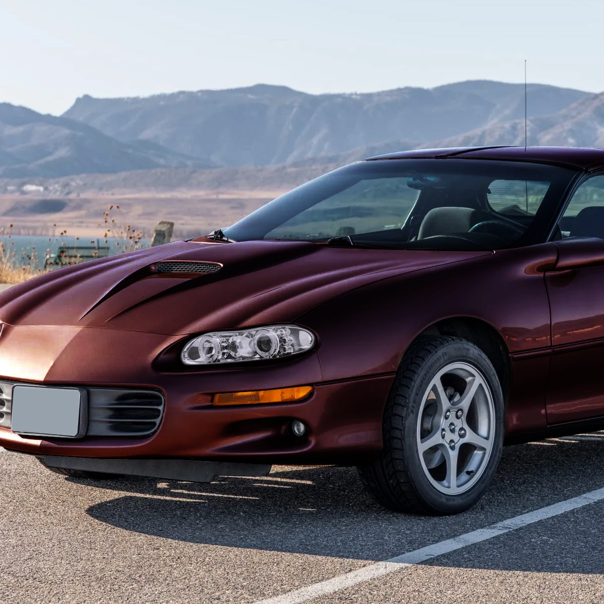 Ronnin - Fits 1998-2002 Chevy Camaro Upgrade Replacement LED Dual Halo Rims Projector Headlights Assembly Pair | Chrome