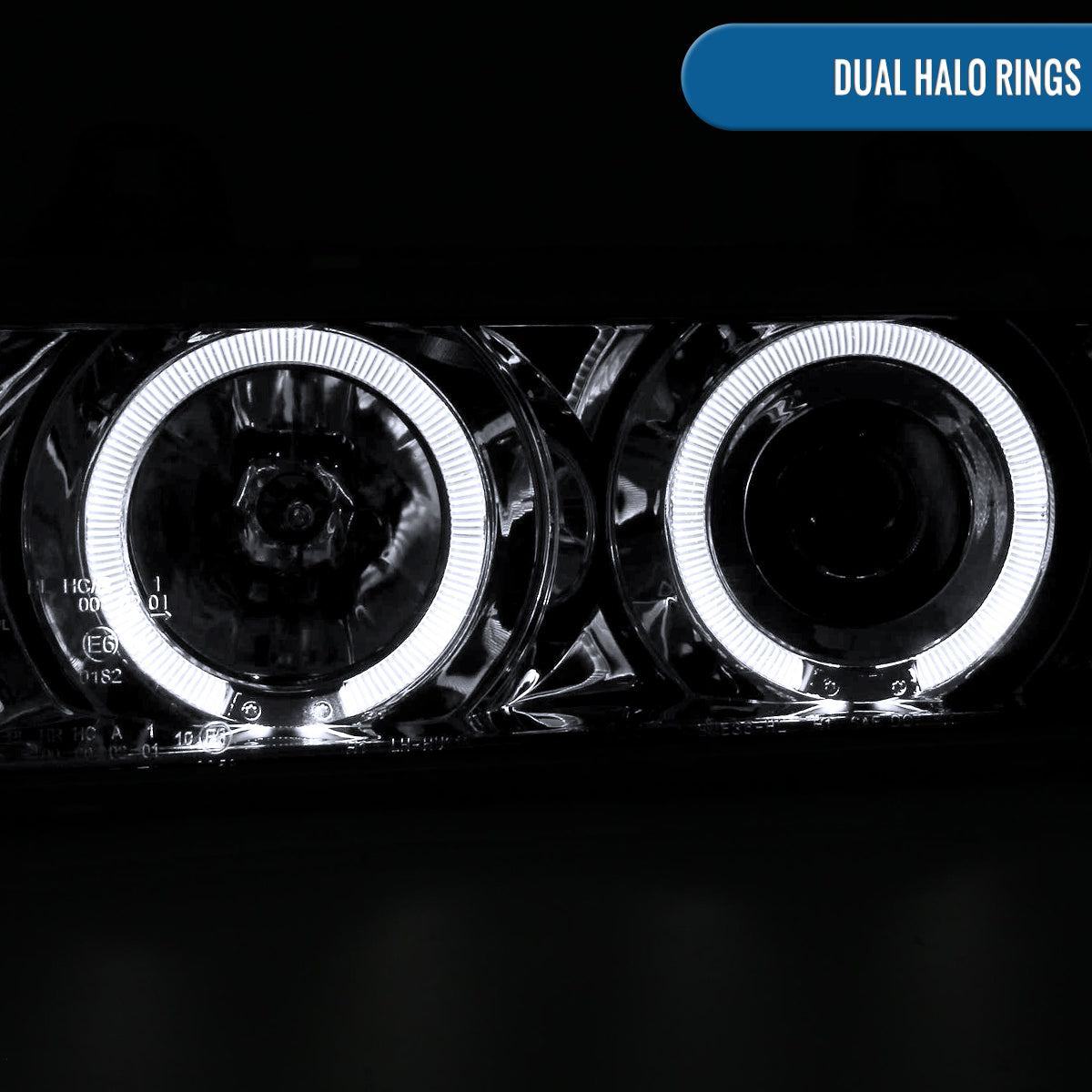 Ronnin - Fits 1992-1998 BMW E36 3-Series 318i 325i 328i LED Dual Rims Headlights Assembly Pair | Chrome