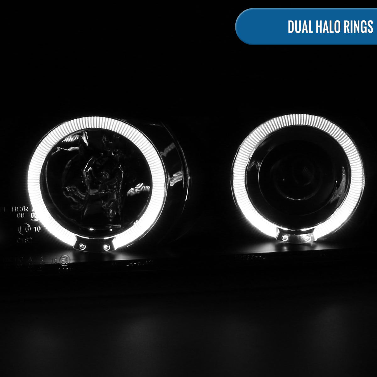 Ronnin - Fits 1992-1998 BMW E36 3-Series 318i 325i 328i LED Dual Rims Headlights Assembly Pair | Black