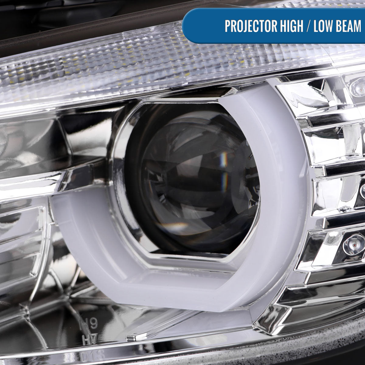 Ronnin -  Fits 2012-2015 BMW F30 3-Series Sedan 328i 335i 320i Xenon Non-AFS Upgraded U-Shaped LED Tube Projector Headlights Assembly Pair | Chrome