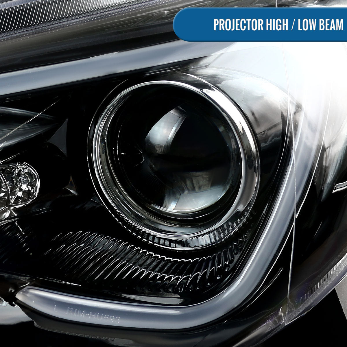 Ronnin - Fits 2013-2016 Scion FR-S Upgrade LED Sequential Turn Signals Projector Halogen Headlights Assembly Pair | Gloss Black