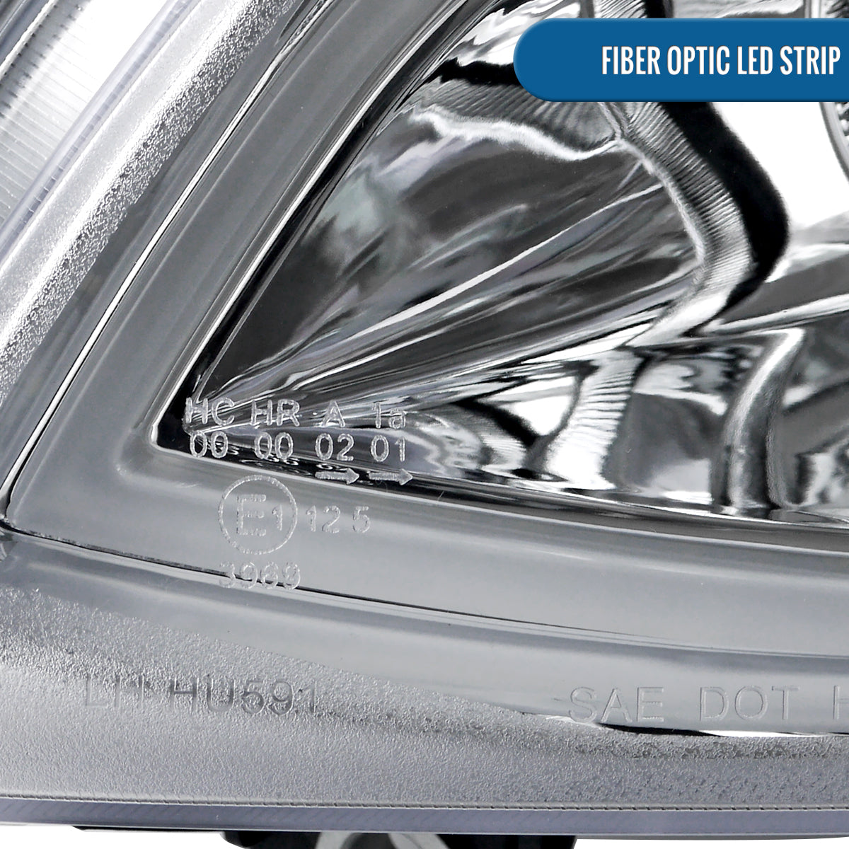 Ronnin - Fits 2008-2009 Pontiac G8 Upgraded Replacement LED Tube Running Lights Projector Headlights Assembly Pair | Chrome