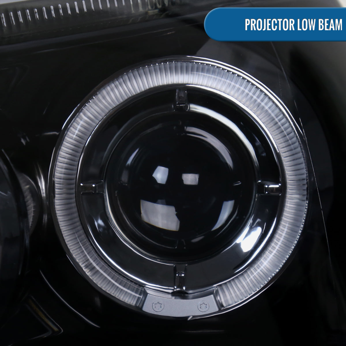 Ronnin - Fits 2006-2008 Volkswagen Golf MK5 Rabbit 2006-2010 Jetta LED Dual Halo Rims Angel Eye Projector Headlights Direct Replacement Pair | Black Smoke
