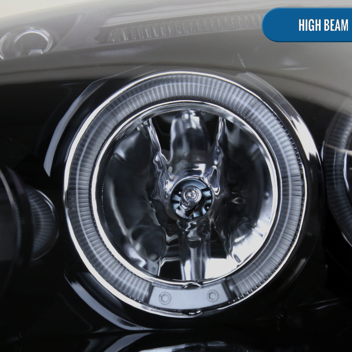 Ronnin - Fits 2006-2008 Volkswagen Golf MK5 Rabbit 2006-2010 Jetta LED Dual Halo Rims Angel Eye Projector Headlights Direct Replacement Pair | Black Smoke