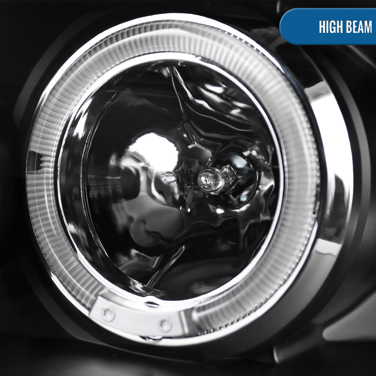 Ronnin - Fits 2006-2008 Volkswagen Golf MK5 Rabbit 2006-2010 Jetta LED Dual Halo Rims Angel Eye Projector Headlights Direct Replacement Pair | Black