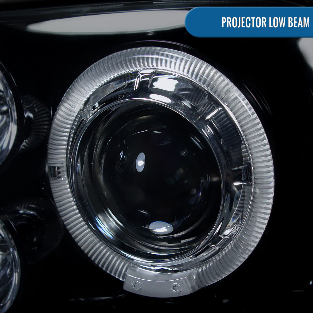 Ronnin - Fits 1993-1998 Volkswagen Golf Cabrio Upgrade Replacement LED Dual Rims Projector Headlights Assembly Pair | Black Smoke