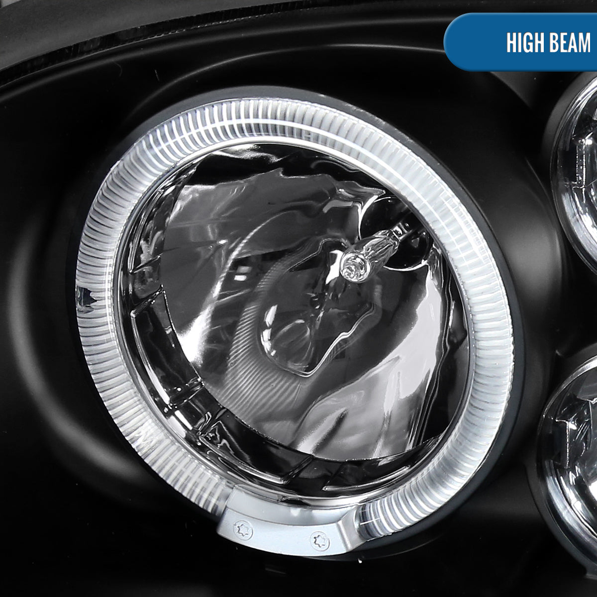 Ronnin - Fits 1993-1998 Volkswagen Golf Cabrio Upgrade Replacement LED Dual Rims Projector Headlights Assembly Pair | Black