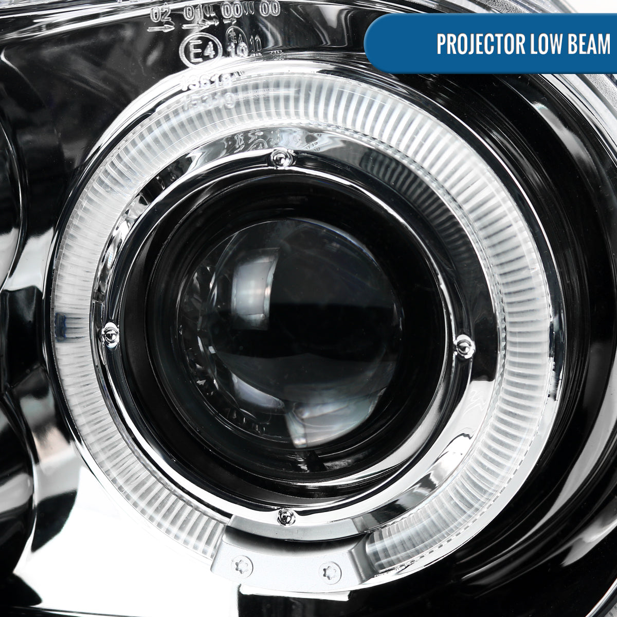 Ronnin - Fits 1999-2006 Volkswagen Golf MK4 GTI Cabrio R32 Upgrade Replacement LED Dual Rims Projector Headlights Assembly Pair | Chrome