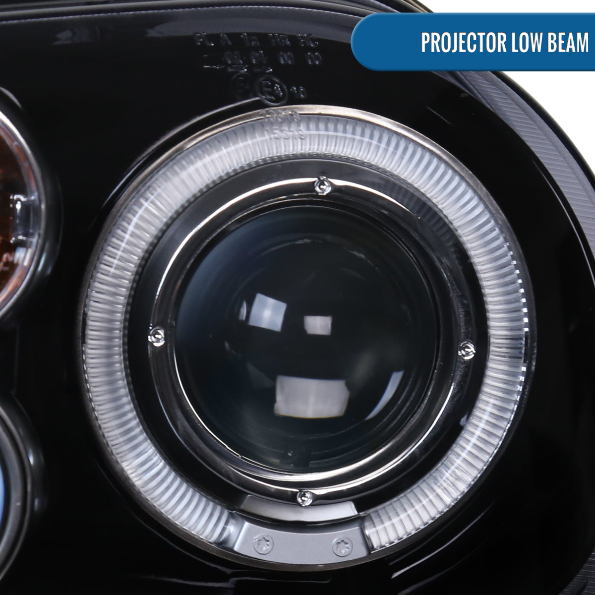 Ronnin - Fits 1999-2006 Volkswagen Golf MK4 GTI Cabrio R32 Upgrade Replacement LED Dual Rims Projector Headlights Assembly Pair | Black Smoke