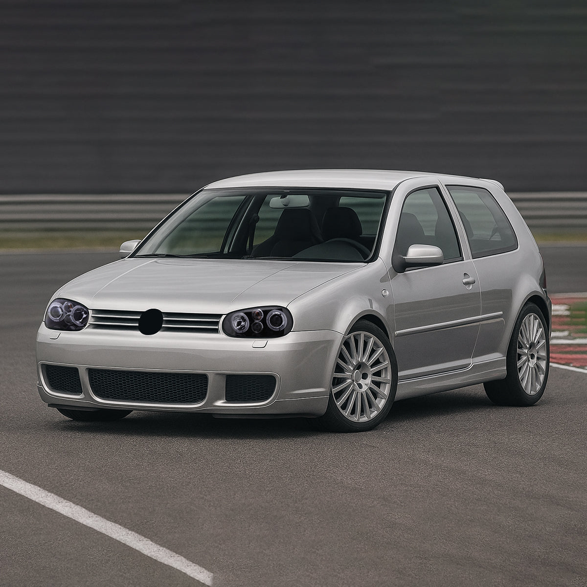 Ronnin - Fits 1999-2006 Volkswagen Golf MK4 GTI Cabrio R32 Upgrade Replacement LED Dual Rims Projector Headlights Assembly Pair | Black Smoke