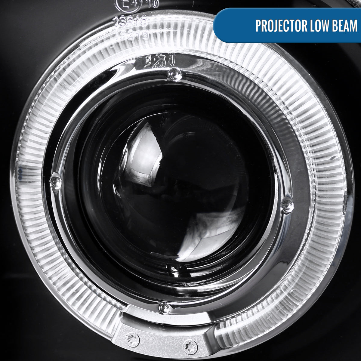 Ronnin - Fits 1999-2006 Volkswagen Golf MK4 GTI Cabrio R32 Upgrade Replacement LED Dual Rims Projector Headlights Assembly Pair | Black