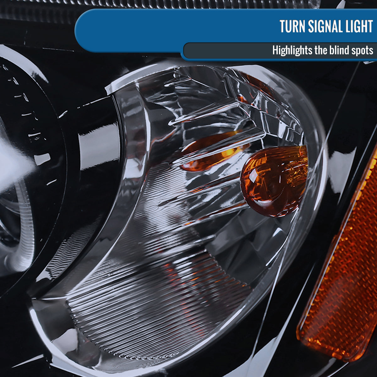 Ronnin - Fits 2001-2003 Honda Civic 2-Door 4-Door LED Angel Eyes Dual Halo Rims Projector Headlights Replacement Pair | Black Smoke