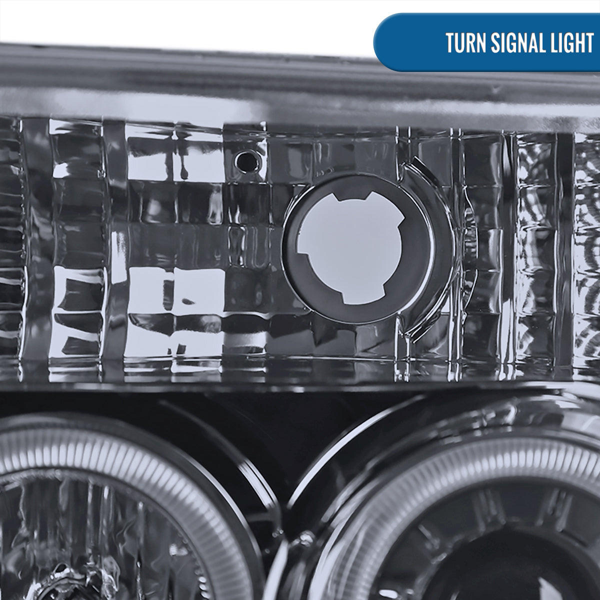Ronnin - Fits 1992-1996 Ford F150 F250 F350 Bronco Upgrade Replacement LED Dual Rims Projector Headlights Assembly Pair | Black Smoke