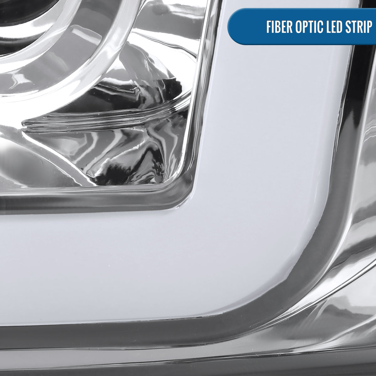Ronnin - Fits 1997-2003 Ford F150 Expedition 2004 F150 Heritage All-in-One Upgraded Replacement LED Tube Running Lights Projector Headlights Assembly Pair | Chrome