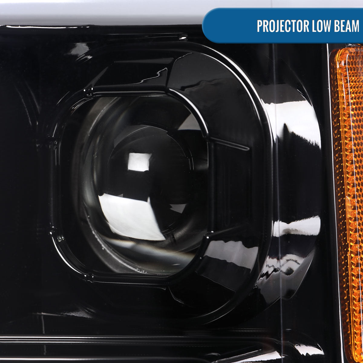 Ronnin - Fits 2017-2019 Ford F250 F350 F450 F550 Super Duty Halogen Projector Headlights Switchback LED Turn Signal Replacement Pair | Glossy Black