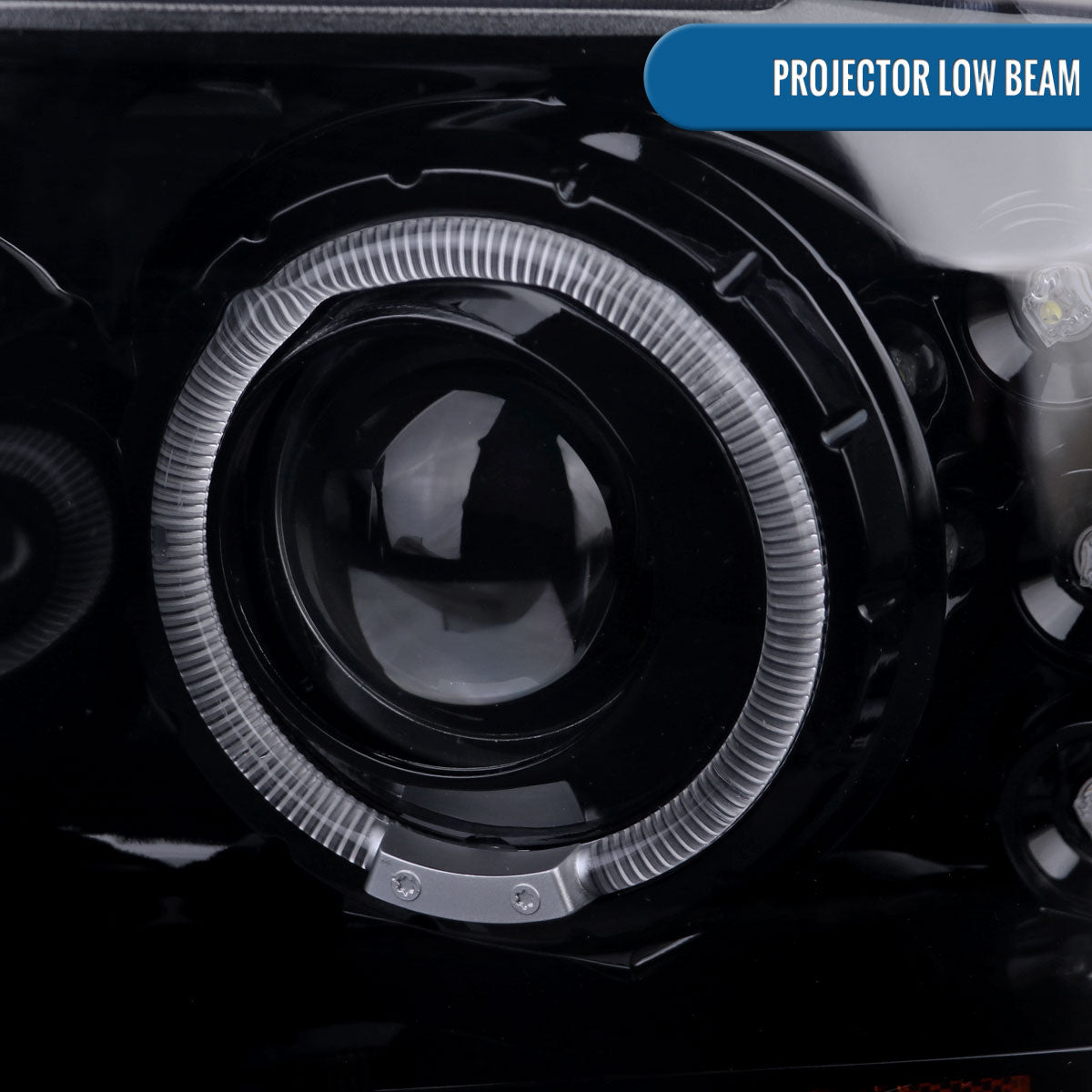 Ronnin - Fits 1999-2004 Ford F250 F350 F450 F550 Excursion US Spec Upgrade Replacement LED Dual Rims Projector Headlights Assembly Pair | Smoke