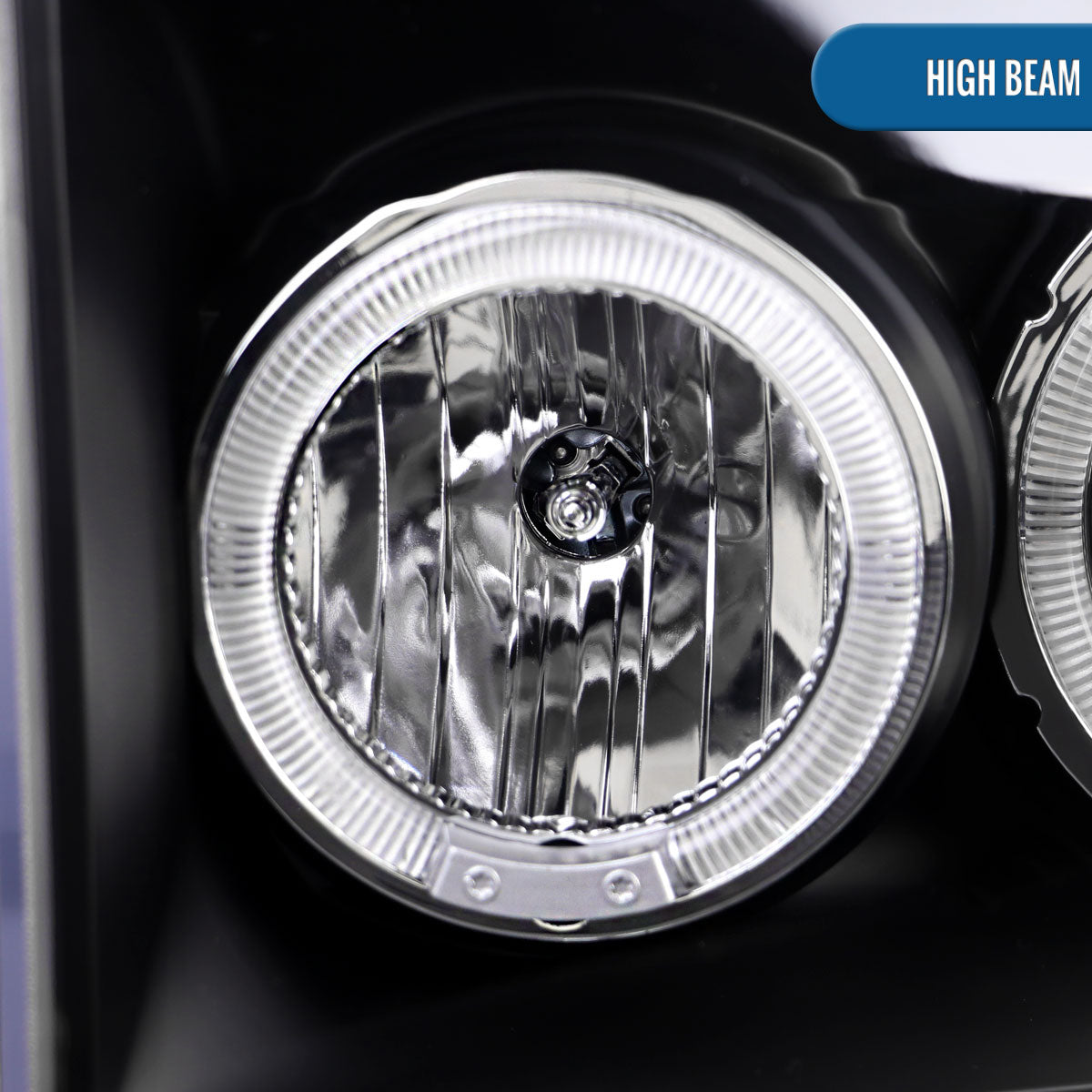 Ronnin - Fits 1999-2004 Ford F250 F350 F450 F550 Excursion US Spec Upgrade Replacement LED Dual Rims Projector Headlights Assembly Pair | Black