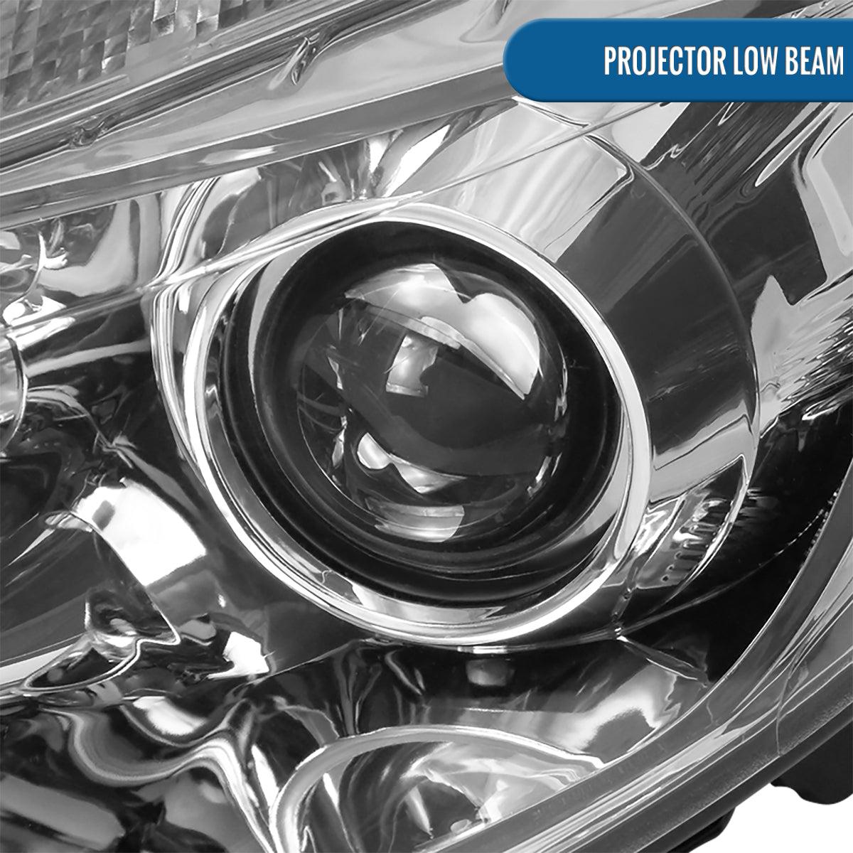 Ronnin - Fits 2012-2014 Ford Focus Upgrade Replacement LED Tube Projector Headlights Assembly Pair | Chrome