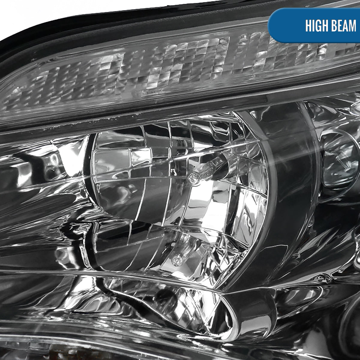 Ronnin - Fits 2012-2014 Ford Focus Upgrade Replacement LED Tube Projector Headlights Assembly Pair | Chrome