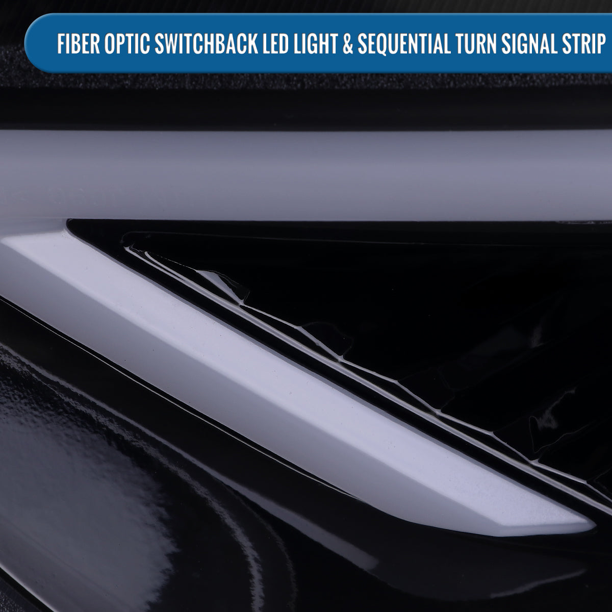 Ronnin - Fits 2013-2016 Ford Fusion LED Switchback Sequential Turn Signals Projector Halogen Headlights Upgrade Assembly Pair | Black Smoke