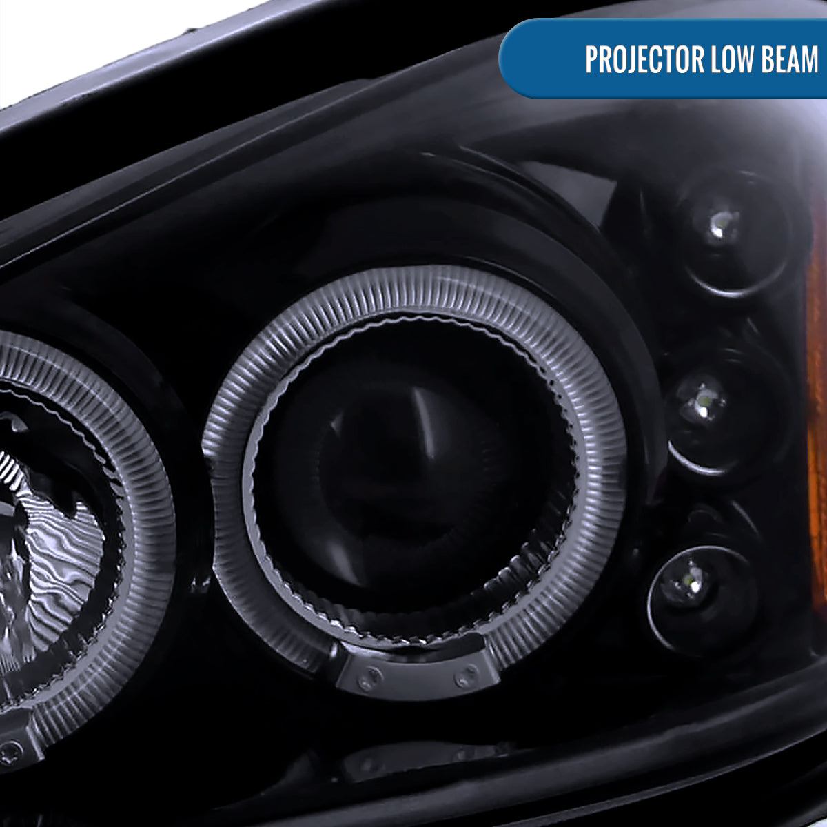 Ronnin - Fits 1999-2005 Pontiac Grand AM Upgrade Replacement LED Dual Rims Projector Headlights Assembly Pair | Black Smoke