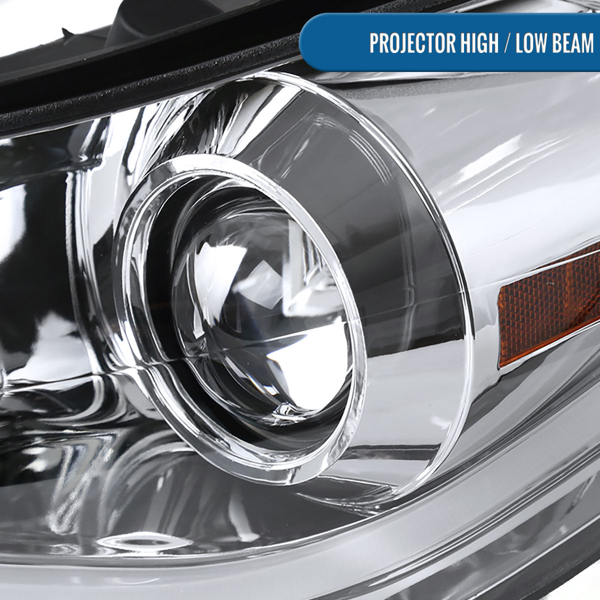 Ronnin - Fits 2011-2013 Hyundai Elantra LED Tube Running Lights Projector Headlights Upgrade Assembly Pair | Chrome
