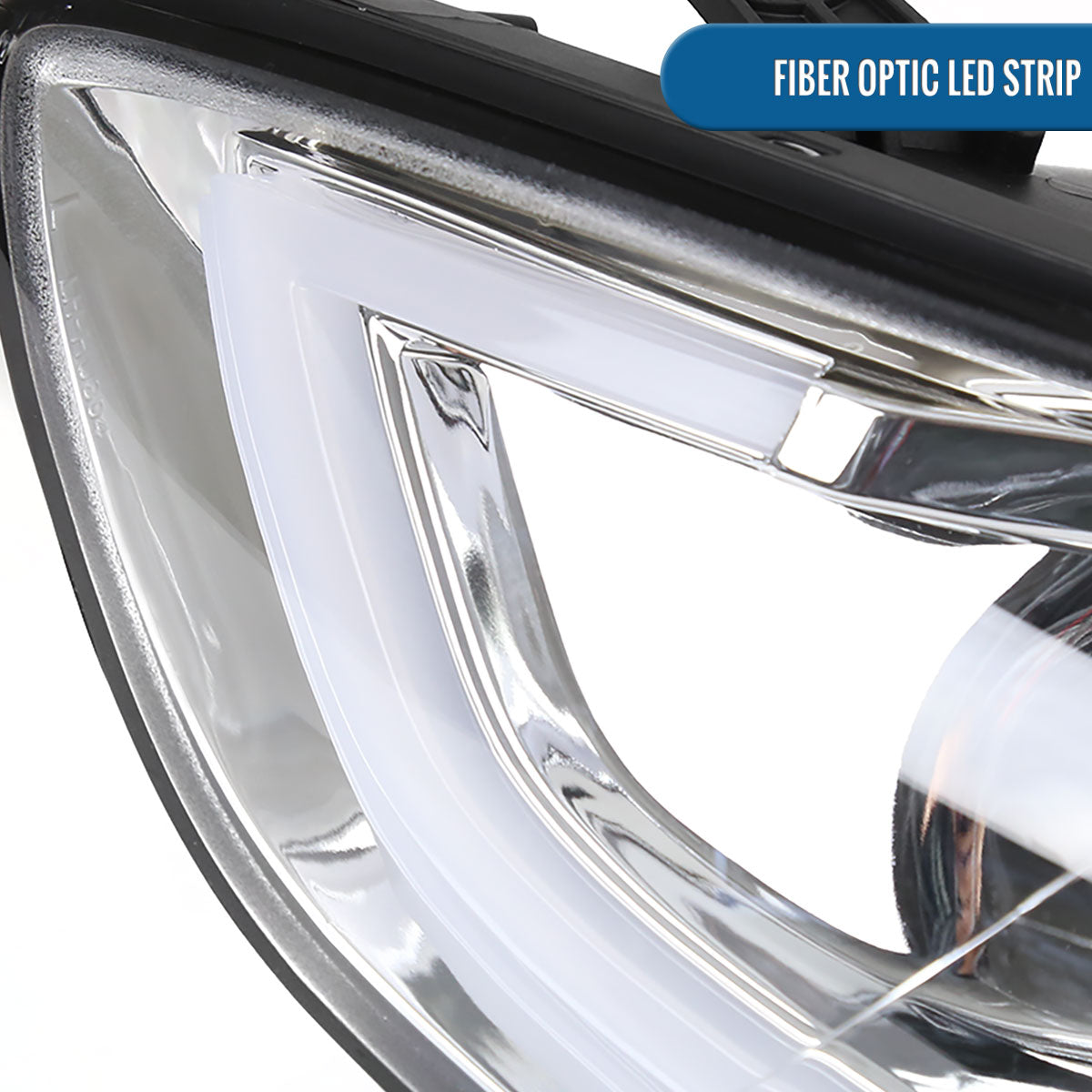 Ronnin - Fits 2011-2013 Hyundai Elantra LED Tube Running Lights Projector Headlights Upgrade Assembly Pair | Chrome