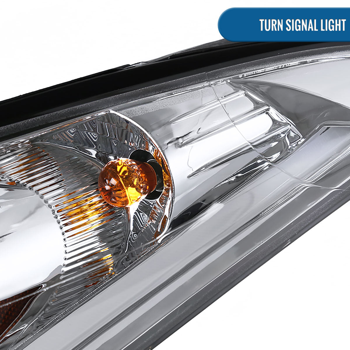 Ronnin - Fits 2011-2013 Hyundai Elantra LED Tube Running Lights Projector Headlights Upgrade Assembly Pair | Chrome