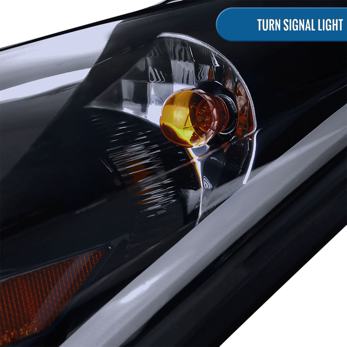 Ronnin - Fits 2011-2013 Hyundai Elantra LED Tube Running Lights Projector Headlights Upgrade Assembly Pair | Black Smoke