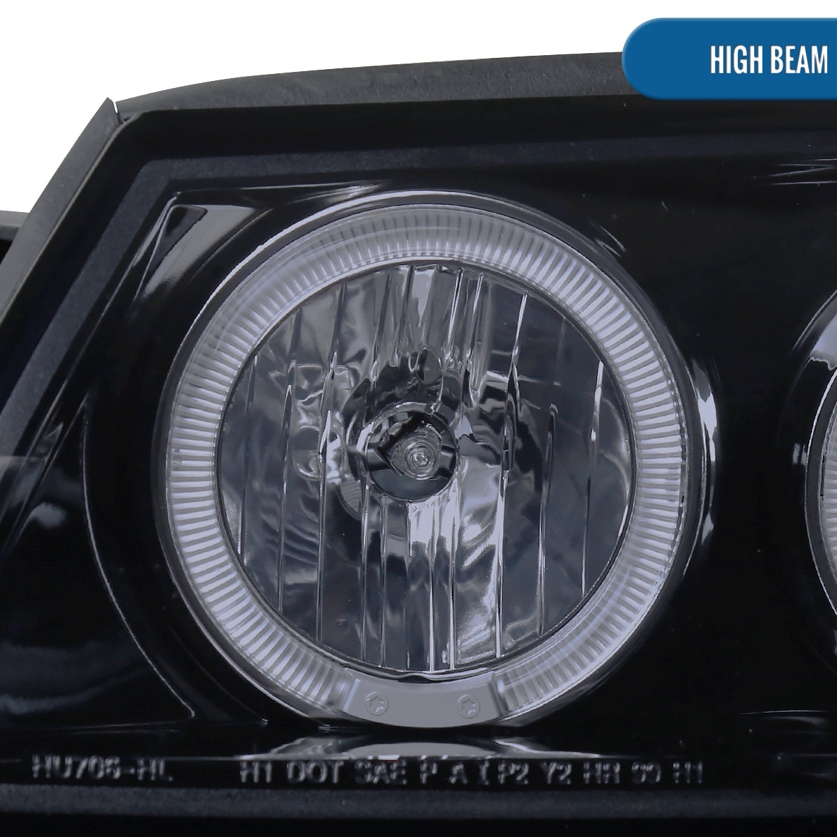 Ronnin - Fits 2000-2005 Chevy Impala Upgrade LED Dual Rims Running Lights Projector Headlights Assembly Pair | Black Smoke